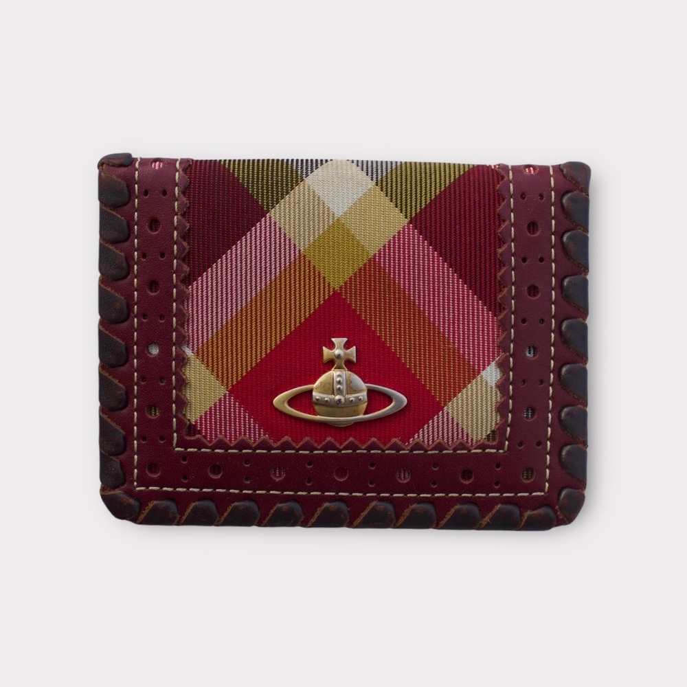 vivienne westwood 2000s red plaid cardholder